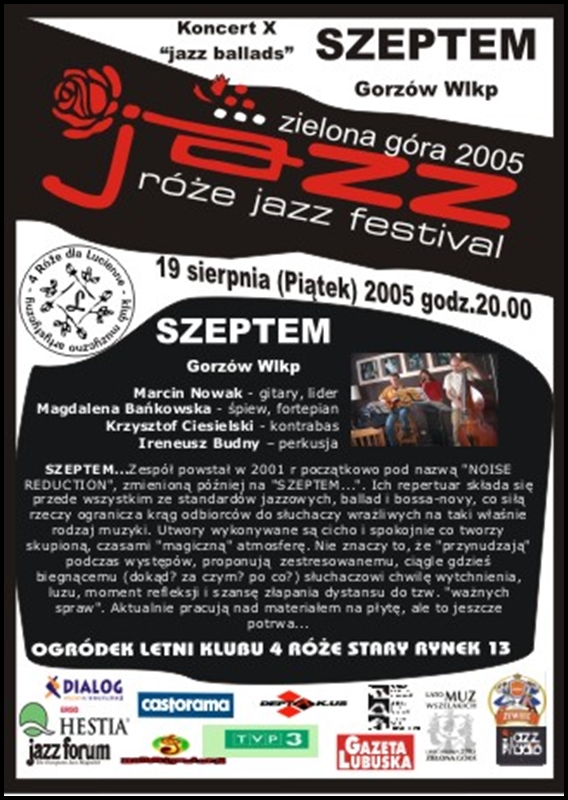 2005_08_19_Róże_Jazz_Festiwal_Plakat_Szeptem