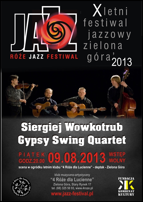 2013_08_09_Róże_Jazz_Festiwal_Plakat_Siergiej_Wowkotrub_ Gypsy_Swing_Quartet