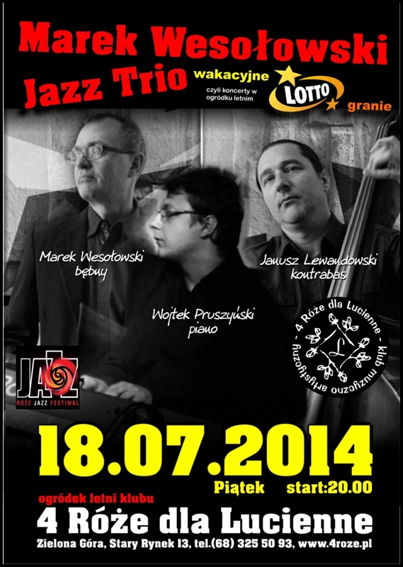 2014_07_18_Roze_Jazz_Festiwal_ Marek_Wesołowski_Jazz_Trio_plakat